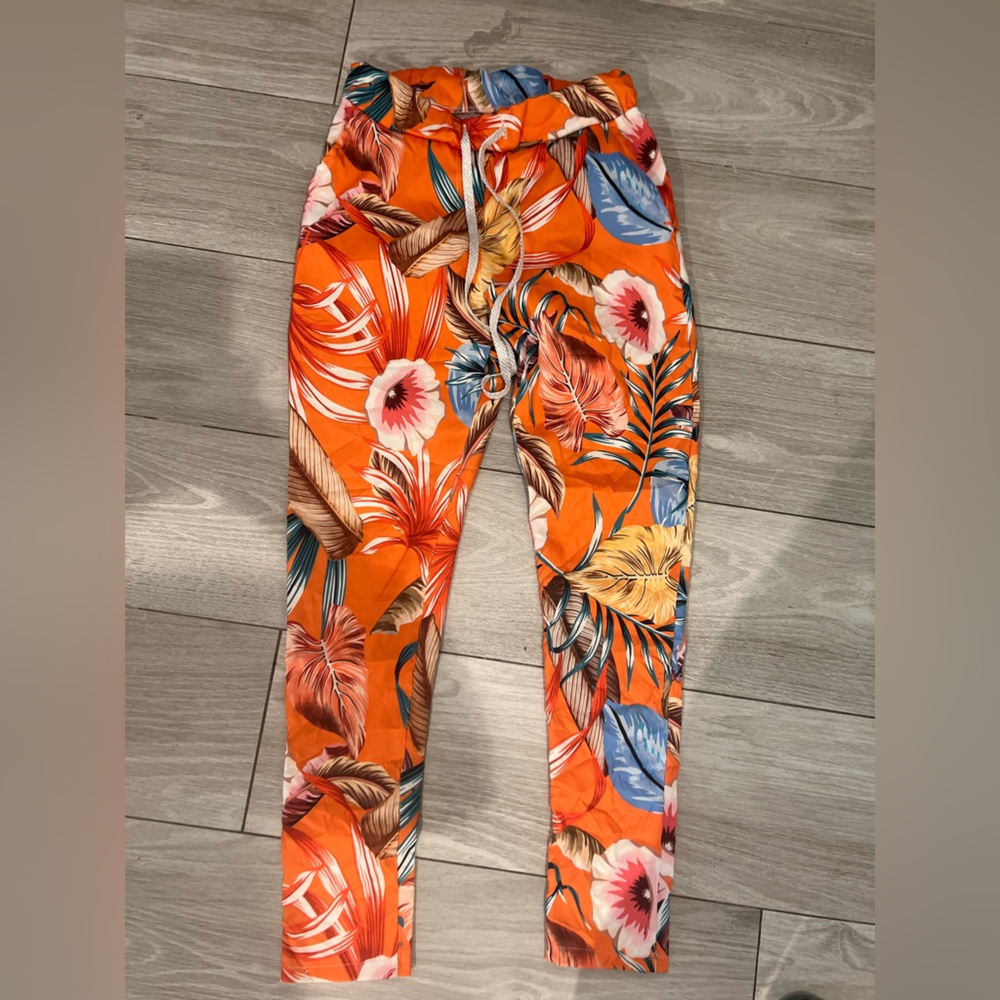 Tropical print pants